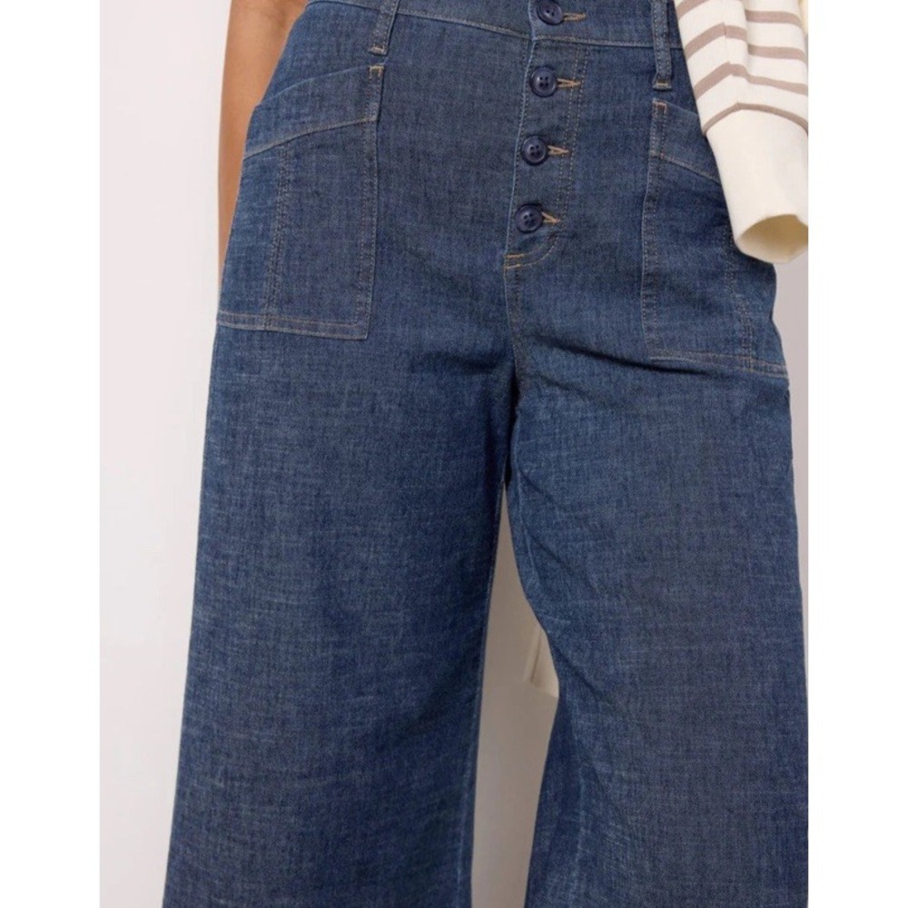 EVEREVE Joelle Wide Leg Hemp Cotton Stretch Pants SIZE 25 Stargazer - Picture 4 of 10